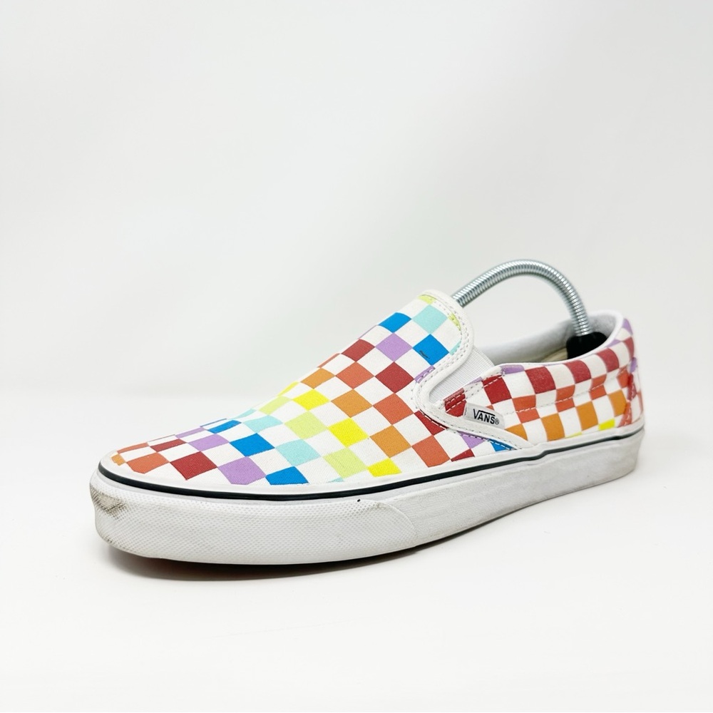 Vans Rainbow/White Classic Slip-ons Size 9.5M/11W PLS READ DESCRIPTION
